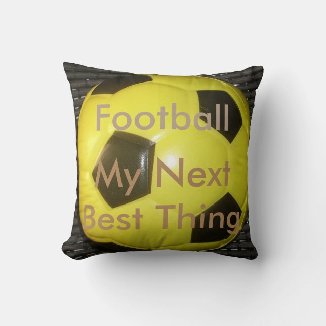 Coussin Football Jaune et Noir (Football) (Recto)
