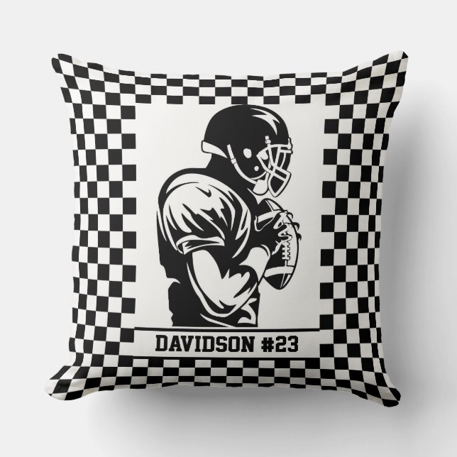 Coussin Football Player Throw Pillow (Recto)
