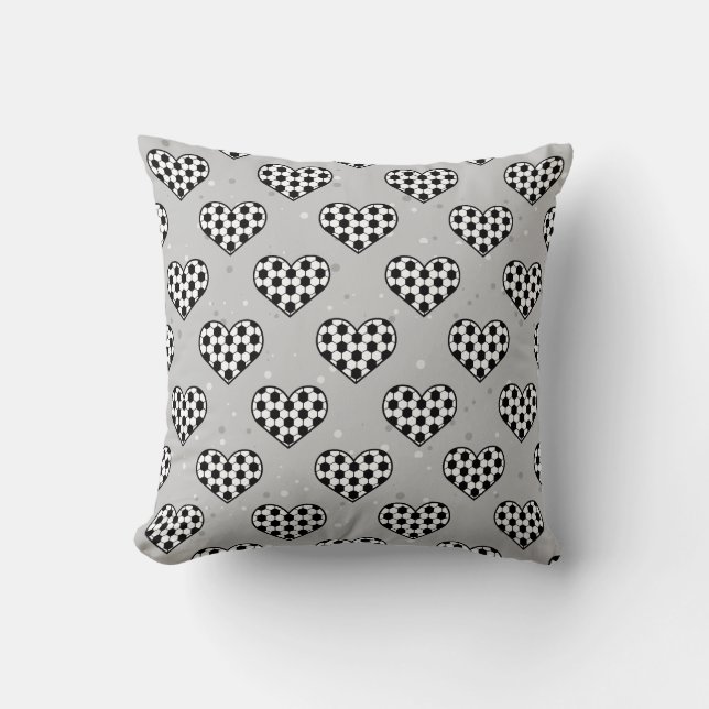 Coussin Football / Soccer Ball Texture En Forme De Coeur (Recto)