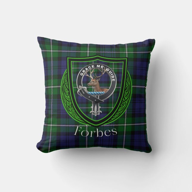 Coussin Forbes Clan écossais Tartan & Crest (Recto)