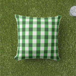 Coussin Forest Green En vichy Motif