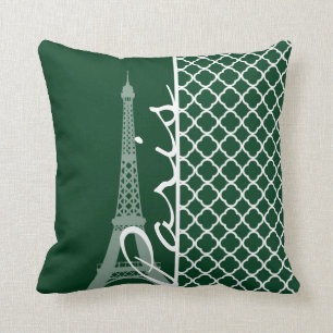 Coussin Forest Green Quatrefoil marocain