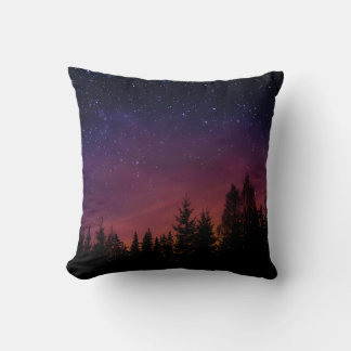 Coussin Forest Night Sky Nature with Starry Woodland Scene