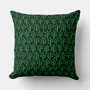 Coussin Forêt 230823 - Vert herbe sur noir