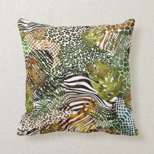 Coussin Forêt abstraite colorée