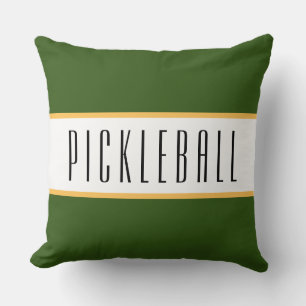 Coussin Forêt amusante Vert PICKLEBALL Blanc Stripes de co