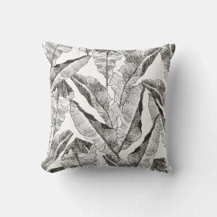 Coussin Forêt blanche noire : Motif Plante tropical