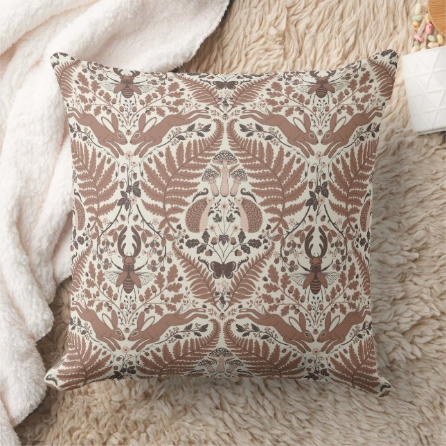 Coussin Forêt de mousse de Mocha/Bois et plantes (Couverture)