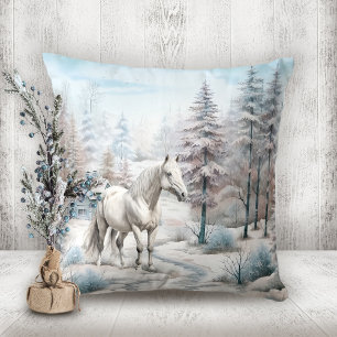 Coussin Forêt de neige Scène hivernale hivernale hivernale