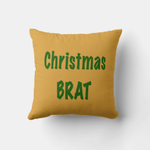 Coussin Forêt de Noël Verte Brat Sur Or