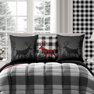 Coussin Forêt de pins de nuit sans fin Cerf