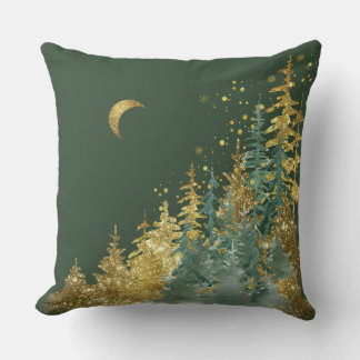 Coussin Forêt de pins verte mystique