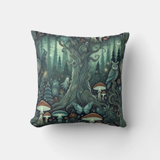 Coussin Forêt mystique (Recto)
