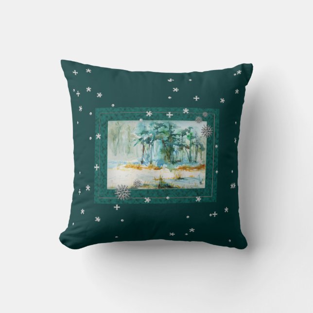 Coussin Forêt neigeuse (Recto)