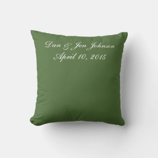 Coussin Forêt solide Vert Nom personnalisé Jeu d'oreiller
