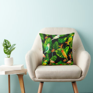 Coussin Forêt tropicale feuille