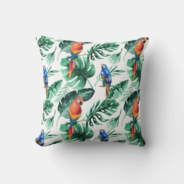 Coussin Forêt tropicale verte de Pluie de la Jungle Perrot (Recto)