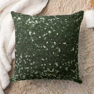 Coussin Forêt Vert Faux Séquin Parties scintillant Jeu Ore