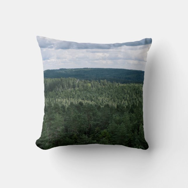 Coussin Forêt verte avec photo de paysage de la nature sou (Recto)