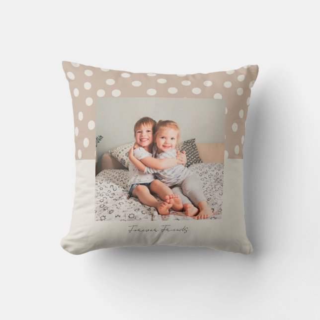 Coussin Forever Friends Keepsaké Photo et Pois (Recto)