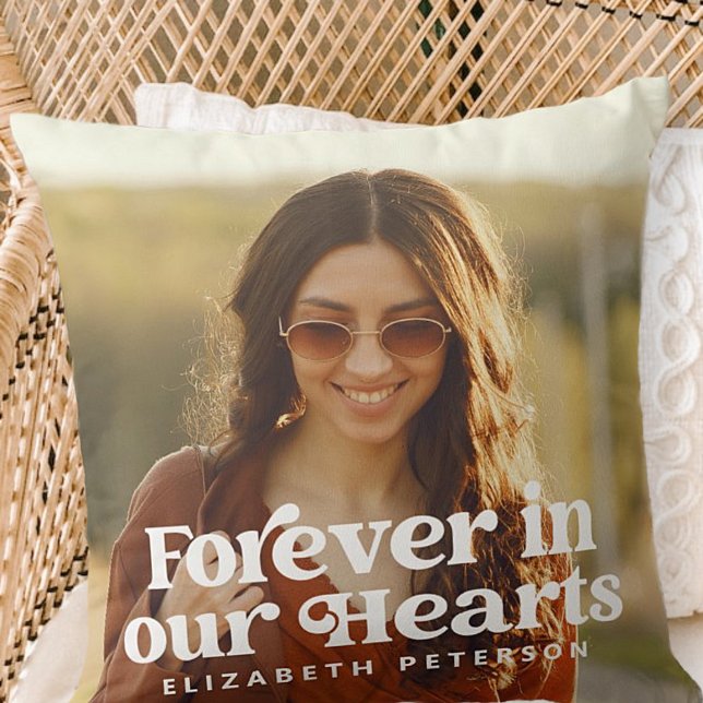 Coussin Forever in our Hearts Simple Photo personnalisée M (Créateur téléchargé)