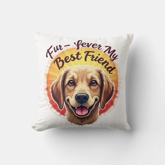 Coussin Forever Mon Meilleur Amoureux des chiens Ami (Recto)
