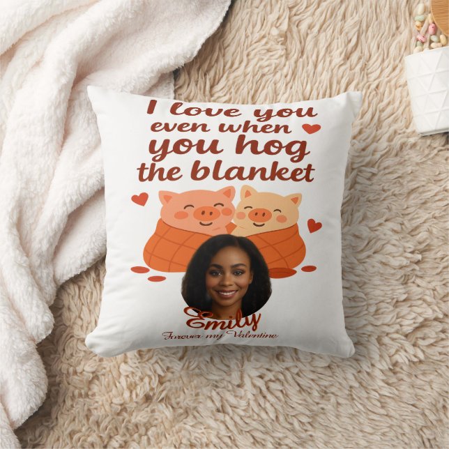 Coussin 'Forever your Valentine' personalized Throw Pillow (Couverture)