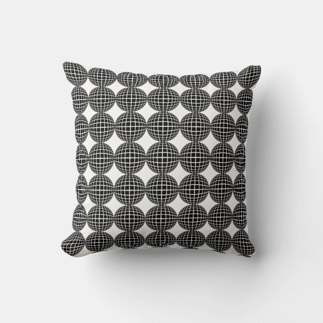 Coussin Forme géométrique Abstraite noire et blanche (Recto)