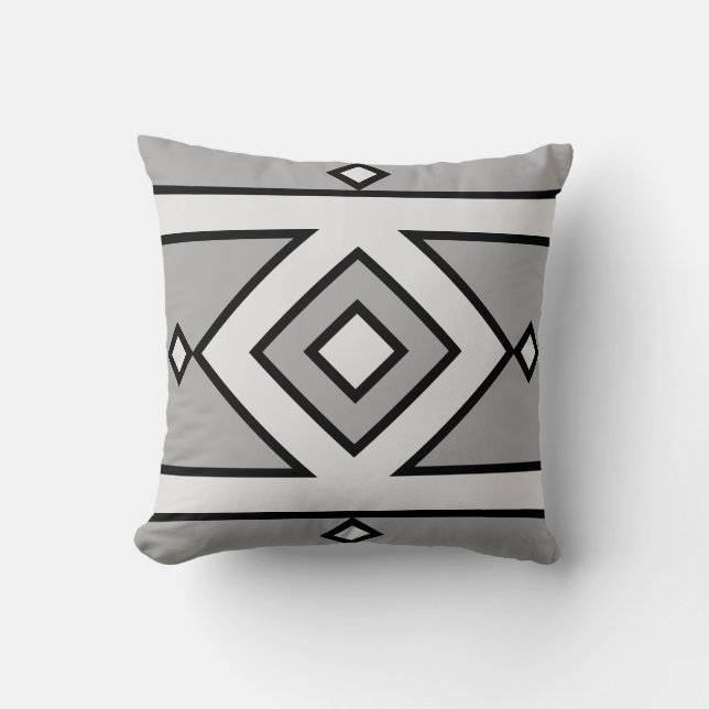Coussin Forme géométrique gris noir et clair (Recto)