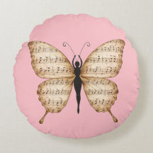 Coussin forme papillon poétique