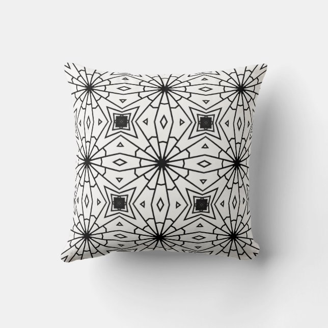 Coussin Formes Abstraites en noir et blanc (Verso)