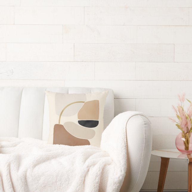 Coussin Formes Abstraites neutres | Art Moderne Minimal (Canapé)
