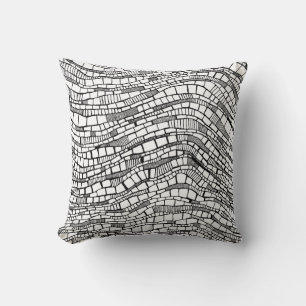 Coussin Formes abstraites noires et blanches