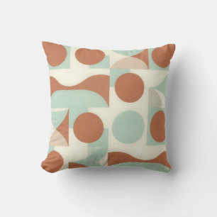 Coussin Formes Abstraites Terracotta Moderne du Milieu du