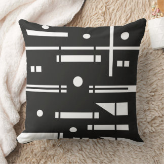Coussin Formes blanches sur fond noir