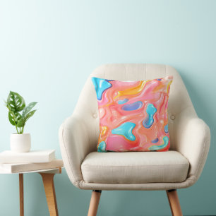 Coussin Formes de fluides psychédéliques en plastique