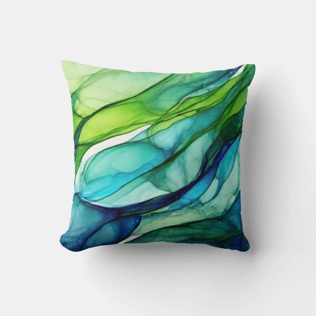 Coussin Formes en vert et bleu (Recto)