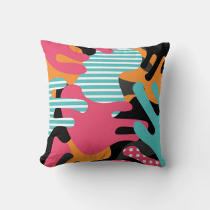 Coussin Formes et points Abstraits colorés