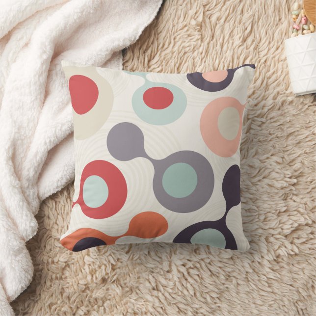 Coussin Formes fluides rétro géométriques (Couverture)