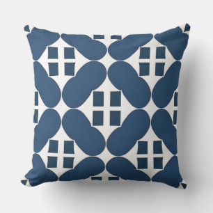 Coussin Formes géométriques bleues abstraites