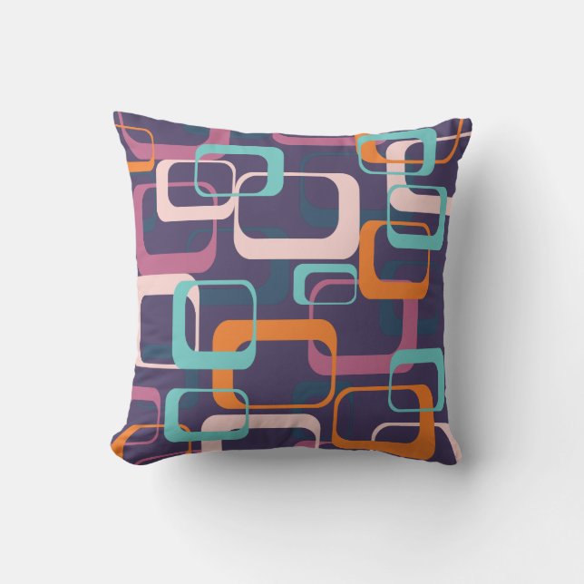 Coussin Formes géométriques du milieu du siècle rétro Art  (Recto)
