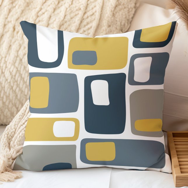 Coussin Formes géométriques funky du milieu du siècle (Créateur téléchargé)