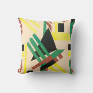 Coussin Formes Géométriques Jazz Pochoir Art Déco Vintage