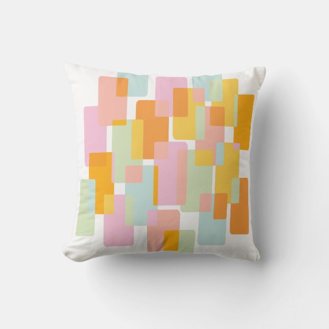 Coussin Formes géométriques simples dans les Pastels Jaune (Recto)
