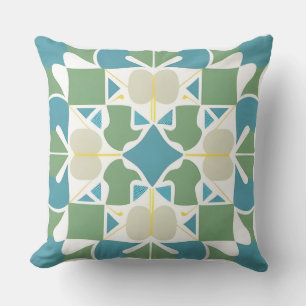 Coussin Formes Vertes Et Bleues Modernes Pour La Décoratio