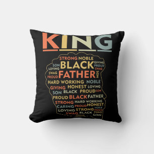 Coussin Fort Roi Noir Afro-Africain Afro-Américain Naturel
