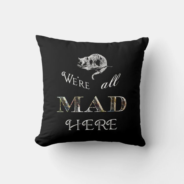 Coussin fou d'Alice de chat de Cheshire (Recto)