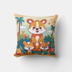 Coussin Fou mignon : Jungle Friends Playtime