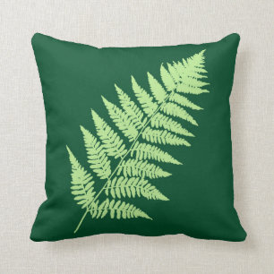 Coussin Fougère 1 de région boisée, vert et vert clair