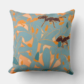 Coussin Fourmis avec fleurs bleues Flore australienne